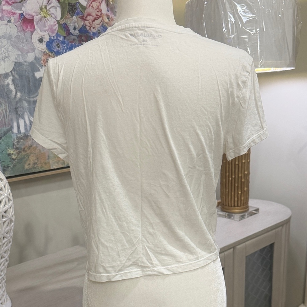 Calvin Klein Jeans White Crop Top - Picture 4 of 8